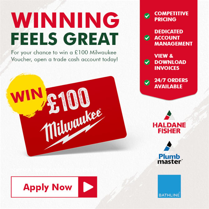 Win £100 Milwaukee Voucher When You Open a Trade Cash Card