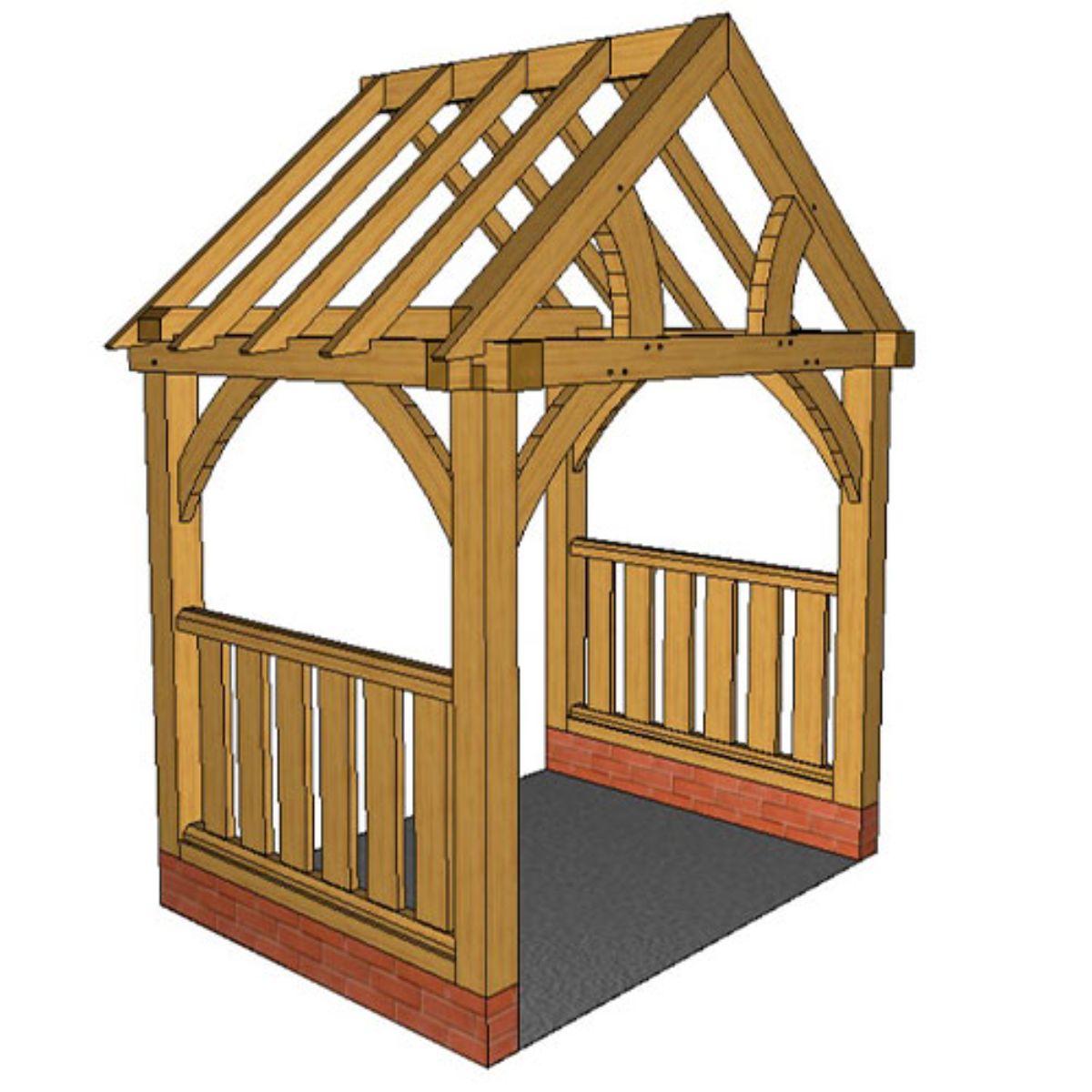 Porch Builder - Low Brick Plinth With Balustrades