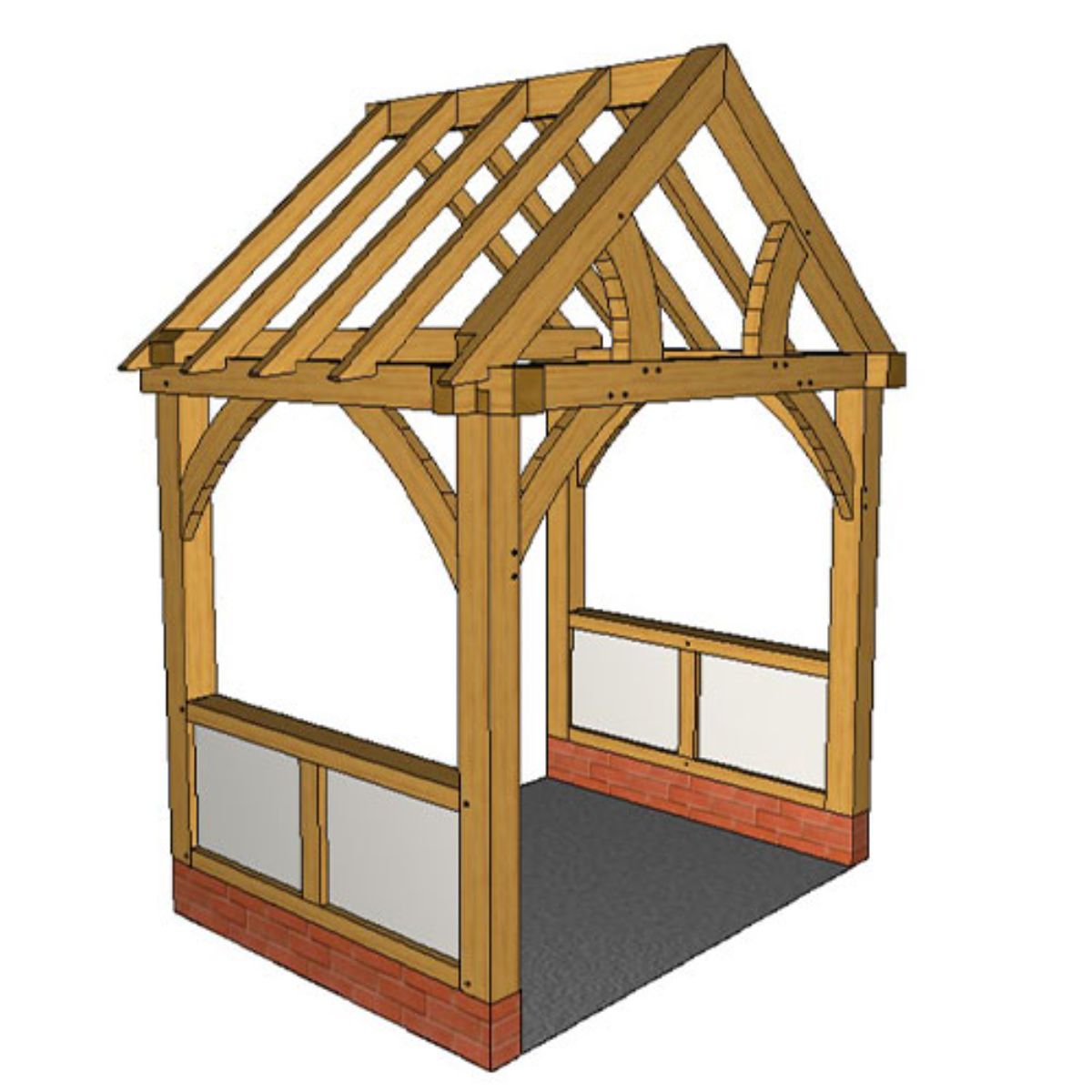 Porch Builder - Low Brick Plinth With Render